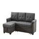 Elliot 84 Inch Sleeper Sectional Sofa with Storage Chaise, Dark Gray Linen