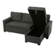 Elliot 84 Inch Sleeper Sectional Sofa with Storage Chaise Dark Gray Fabric By Casagear Home BM287858