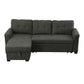 Elliot 84 Inch Sleeper Sectional Sofa with Storage Chaise Dark Gray Fabric By Casagear Home BM287858