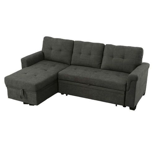 Elliot Sectional Sofa | 84" | Sleeper | Storage Chaise | Dark Gray