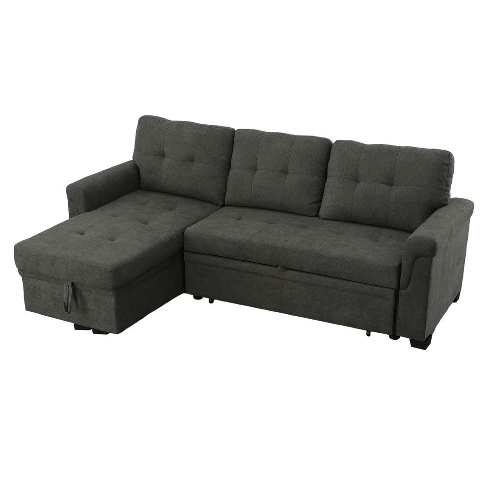 Elliot Sectional Sofa | 84" | Sleeper | Storage Chaise | Dark Gray
