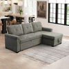 Elliot 84 Inch Sleeper Sectional Sofa with Storage Chaise Soft Gray Fabric By Casagear Home BM287859