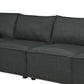 Kode 132 Inch Modular Sofa with Reversible Chaise and Pillows Dark Gray By Casagear Home BM287932