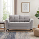 Odin Loveseat | 60" | Tufted Cushions | Light Gray Velvet