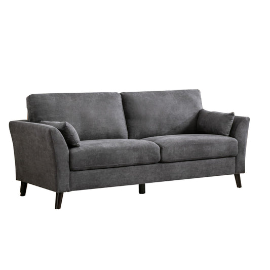 Otto Sofa | 77" | Throw Pillows | Dark Gray Velvet