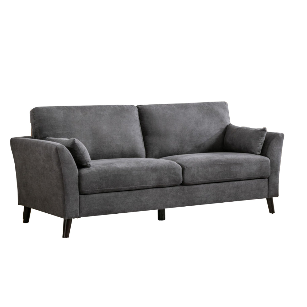 Otto Sofa | 77" | Throw Pillows | Dark Gray Velvet
