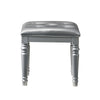 Kya Vanity Stool | Tufted Faux Leather Seat | 20’’ | Glam Silver BM287974