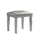 Kya Vanity Stool | Tufted Faux Leather Seat | 20’’ | Glam Silver BM287974