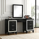 Kya Vanity Table | 64" | 7 Drawers | Mirrored Trim | Glam Black