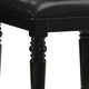 Kya Vanity Stool | 20’’ | Tufted Black Faux Leather | Turned Legs BM287977