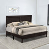 Isla King Size Panel Bed with Low Profile Rubberwood Frame, Dark Brown By Casagear Home