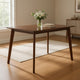 Bev Dining Table | 47" | Sleek Frame | Dark Walnut Rubberwood