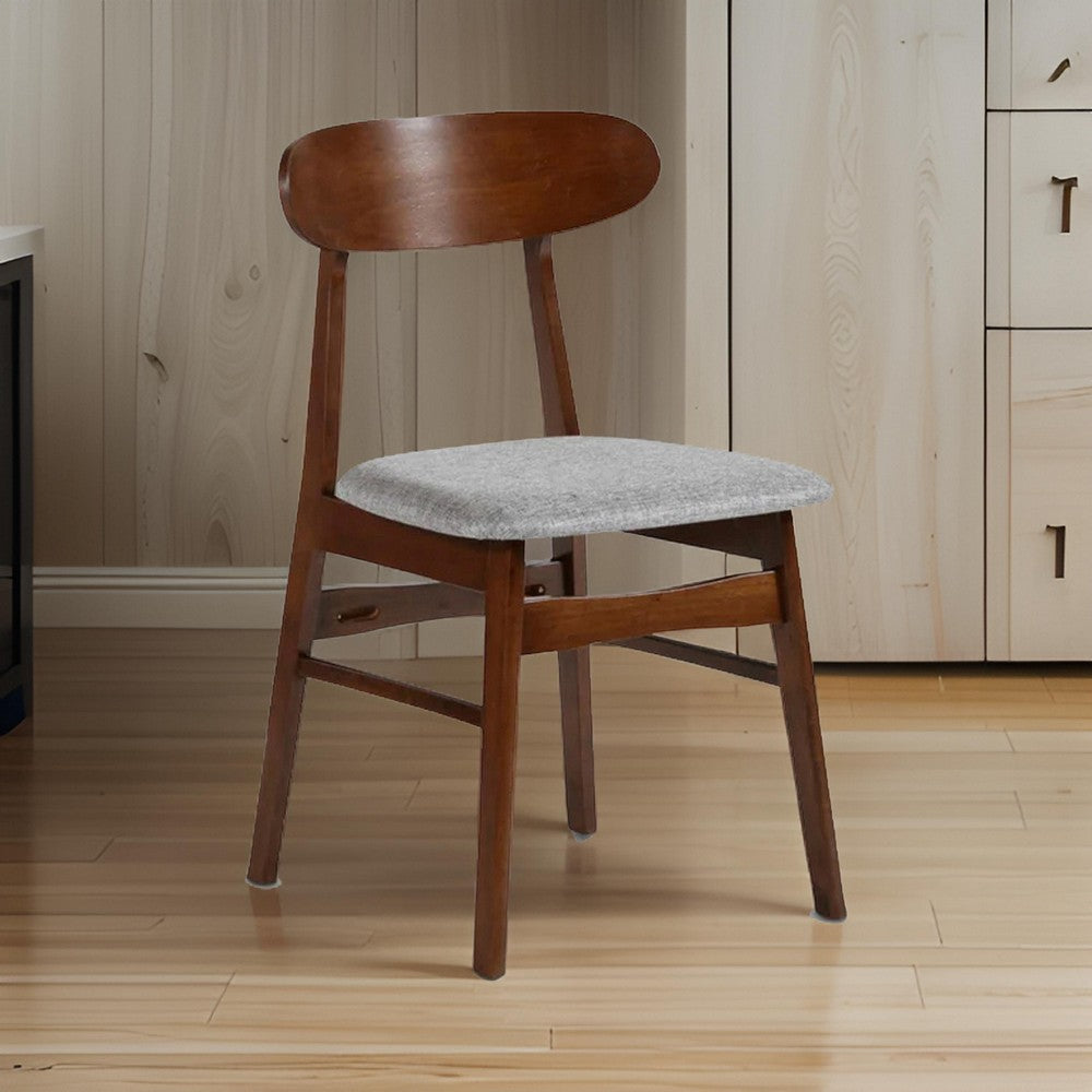 Bev Dining Chair Set of 2 | 20" | Gray Cushions | Dark Brown