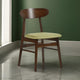 Bev Dining Chair Set of 2 | 20" | Green Cushions | Dark Brown