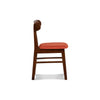 Bev 20 Inch Set of 2 Dining Chairs Orange Cushions Dark Brown Rubberwood By Casagear Home BM288010