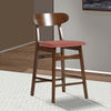 Bev Counter Stool Set of 2 | 24" | Orange Cushions | Dark Brown
