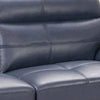 Reni 82 Inch Modern Sofa Channel Tufted Navy Blue Soft Leather Upholstery By Casagear Home BM288021