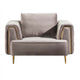 Luxi Accent Chair | Button Tufted | Gray Velvet