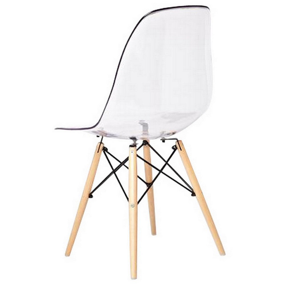 Louie 21 Inch Modern Side Chair Wood Finished Legs Translucent Seating By Casagear Home BM288110