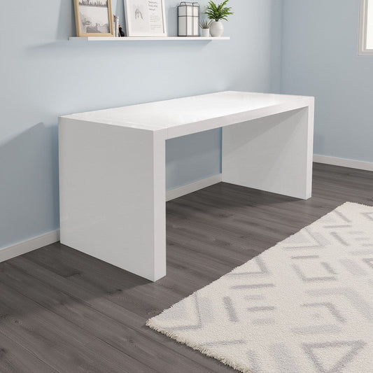 Lulu Computer Desk | 28" | Panel Legs | Minimalist White