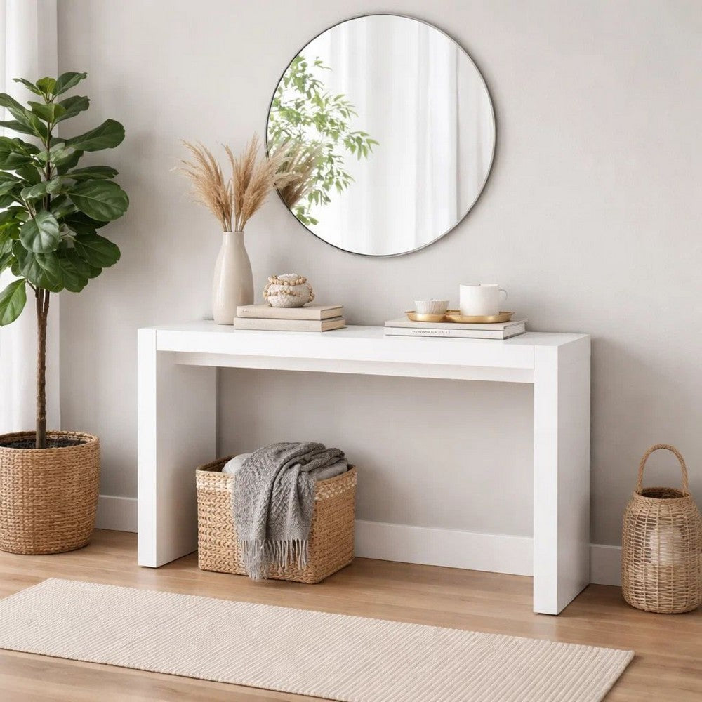 Joey Bar Table | 60" | Lacquered White | Composite Wood