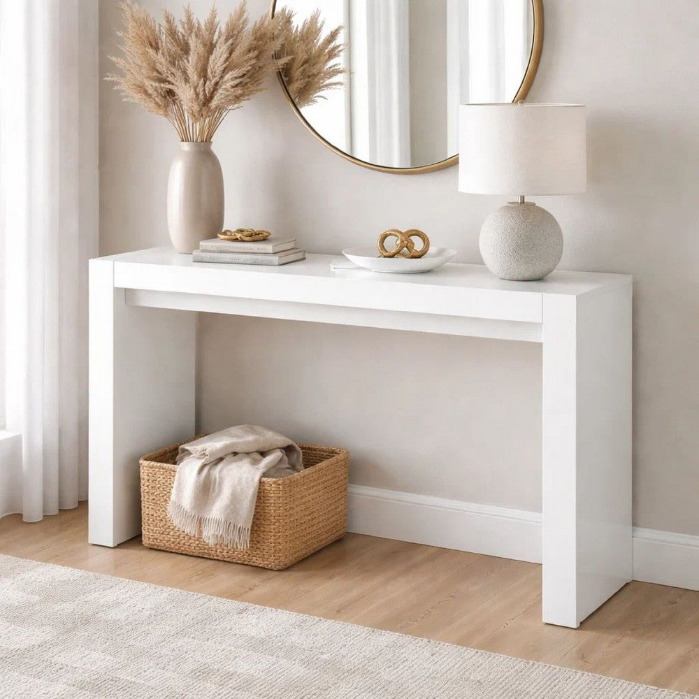 Joey Bar Table | 60" | Lacquered White | Composite Wood