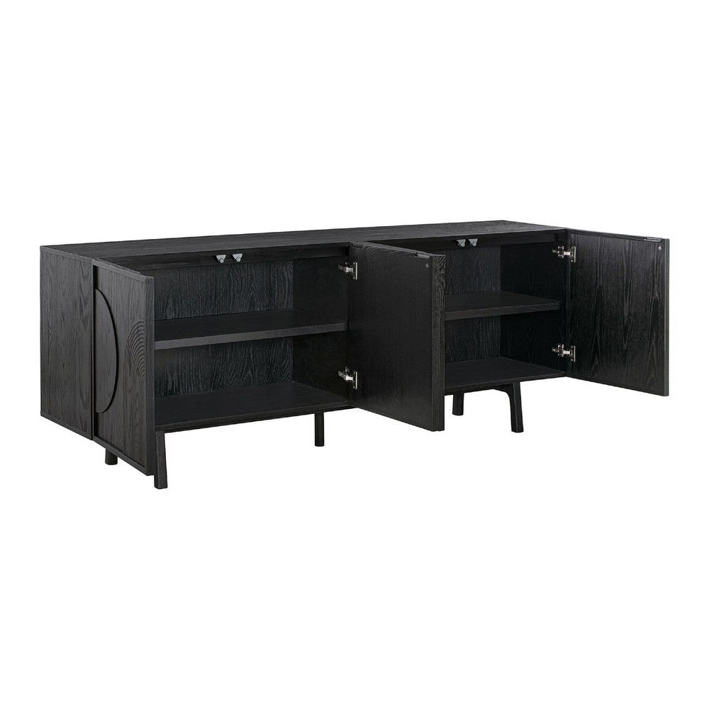 Dene 79 Inch Serving Cabinet Buffet Sideboard Console with 4 Doors Black BM293106