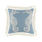 Set of 2 Decorative Throw Pillows, Seahorse and Starfish Polyester, Tassels By Casagear Home