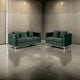 Joel 2 Piece Set | Sofa | Loveseat | Tufted Green Velvet