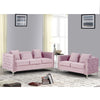 Joel Modern 2 Piece Sofa and Loveseat Living Room Set Tufted Pink Velvet By Casagear Home BM293148