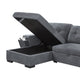 95 Inch Sleeper Sectional Sofa with Storage Chaise USB Ports Woven Gray BM293171
