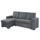 95 Inch Sleeper Sectional Sofa with Storage Chaise, USB Ports, Woven Gray