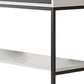 39 Inch Console Sideboard Table with Shelves and Drawer, White, Green By Casagear Home
