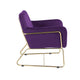 Zoey 30 Inch Modern Accent Chair with Gold Metal Frame and Purple Velvet By Casagear Home BM293184