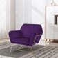 Zoey 30 Inch Modern Accent Chair with Gold Metal Frame and Purple Velvet By Casagear Home BM293184