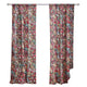 Burges 84 Inch Window Panel Curtain, Red and Pink Reed Print, Rod Pockets By Casagear Home