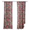 Burges 84 Inch Window Panel Curtain, Red and Pink Reed Print, Rod Pockets By Casagear Home