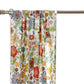 84 Inch Window Panel Curtain Red and Blue Flowers Polyester Back Ties By Casagear Home BM293192