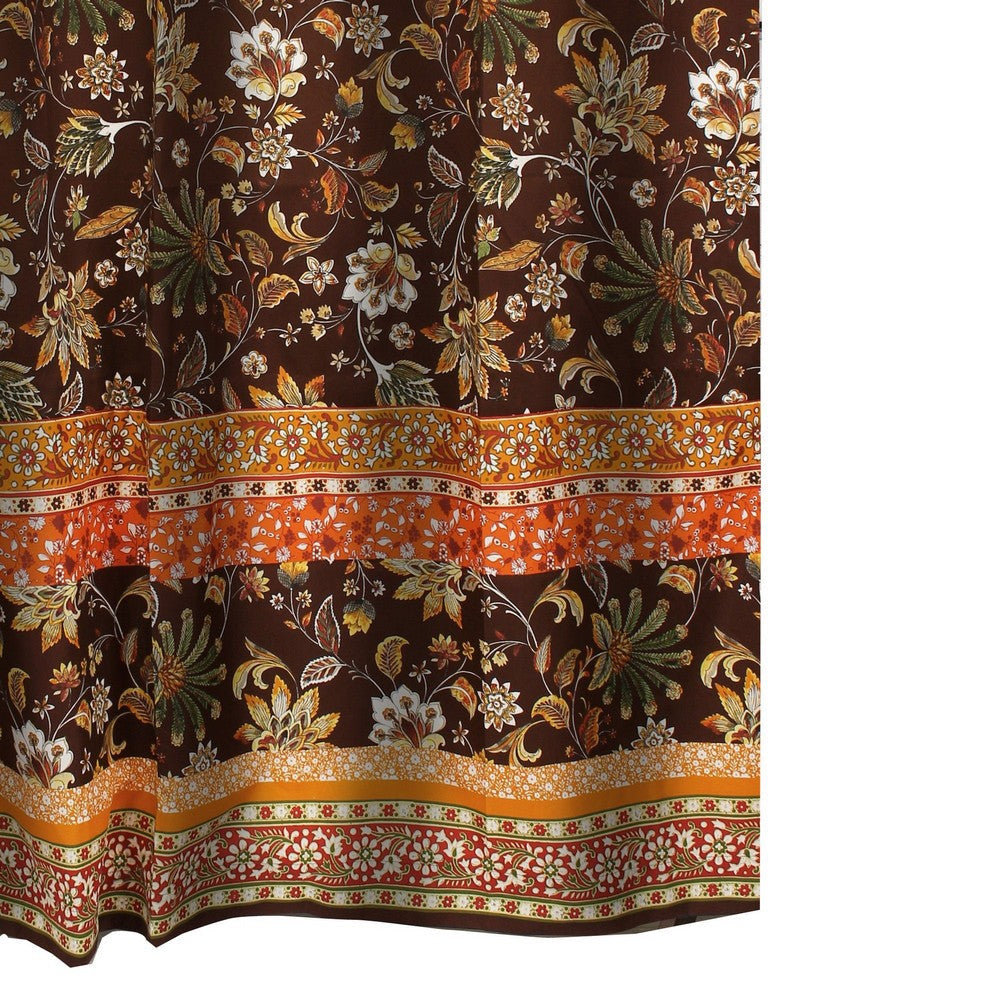 Athens 60 Inch Throw Blanket Chocolate Brown Polyester Jacobean Print By Casagear Home BM293199