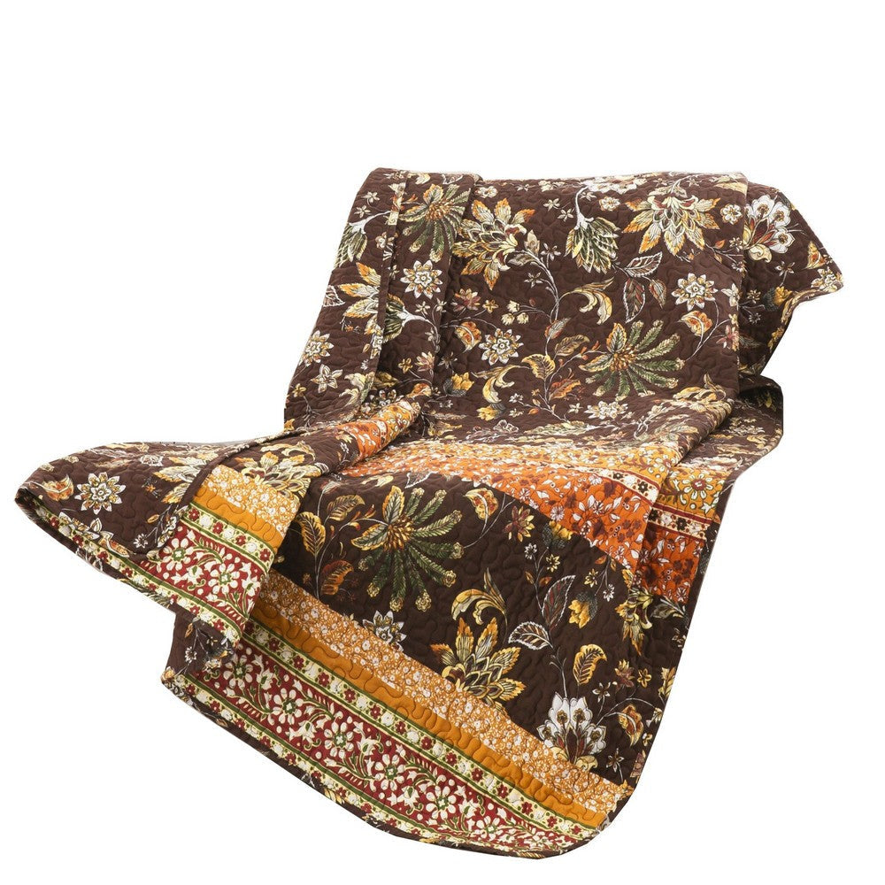 Athens Throw Blanket | 60" | Chocolate Jacobean | Polyester