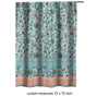 Athens 72 Inch Shower Curtain Blue Microfiber Polyester Jacobean Print By Casagear Home BM293203