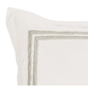 Lenz 26 Inch Cotton Euro Pillow Sham with Hand Stitched Embroidery Ivory By Casagear Home BM293209