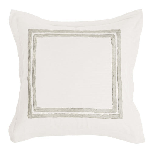 Lenz Euro Pillow Sham | 26" | Hand Stitched Embroidery | Ivory