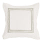 Lenz 26 Inch Cotton Euro Pillow Sham with Hand Stitched Embroidery, Ivory By Casagear Home