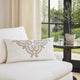 Lenz Lumbar King Pillow Sham | 20 x 36 | Ivory Damask Embroidery