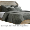 Lipa 96 x 108 Hand Stitched King Quilt with Polyfill Velvet Sage Green By Casagear Home BM293219