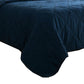 Hara Hand Quilted Flax Linen Quilt Queen Polyester Fill Midnight Blue By Casagear Home BM293221