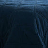 Hara Hand Quilted King Size Flax Linen Quilt with Polyester Fill Dark Blue By Casagear Home BM293222