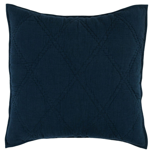 Hara Euro Pillow Sham | 26" | Hand Quilted | Dark Blue