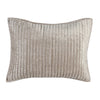 Lipa Pillow Sham | 20 x 26 | Hand Stitched Velvet | Quilted Beige